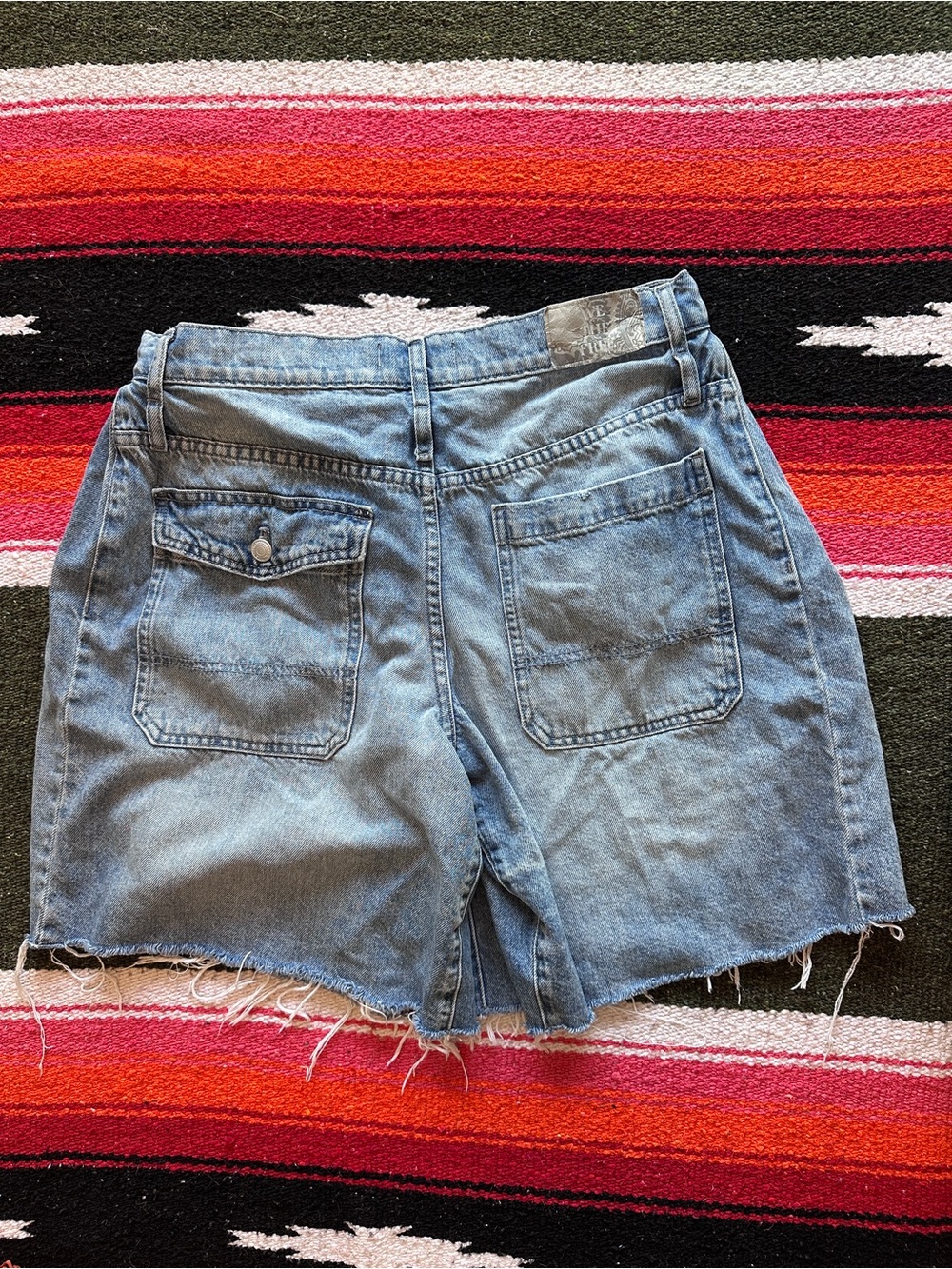 Free People We The Free Boomerang High-Waisted Long Denim Shorts - Picture 10 of 10